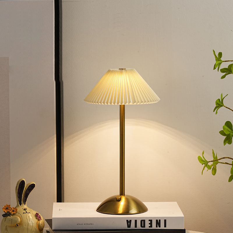 Brass & Fabric Cone Table Lamp