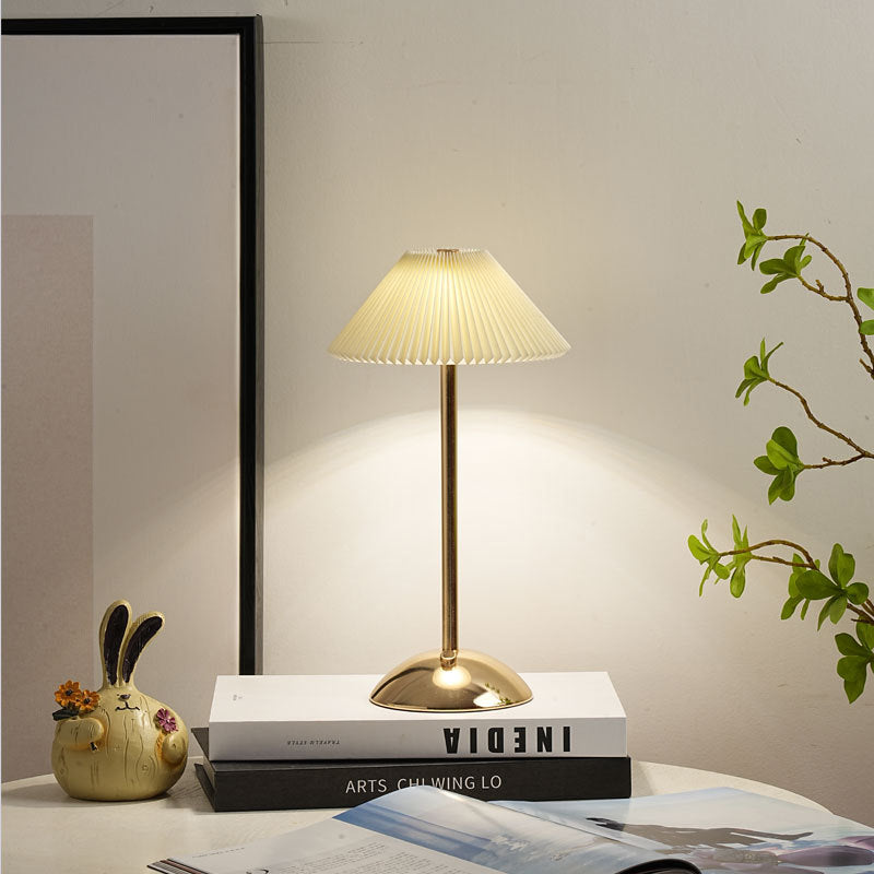 Brass & Fabric Cone Table Lamp