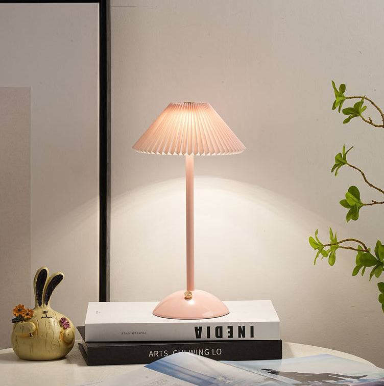 Brass & Fabric Cone Table Lamp