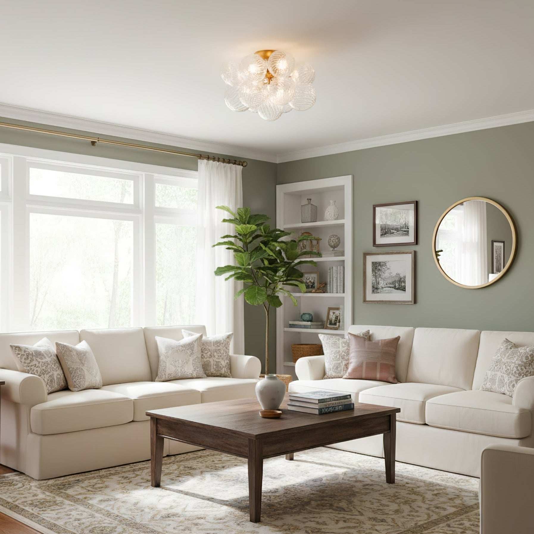 Glass Orb Modern Ceiling Light