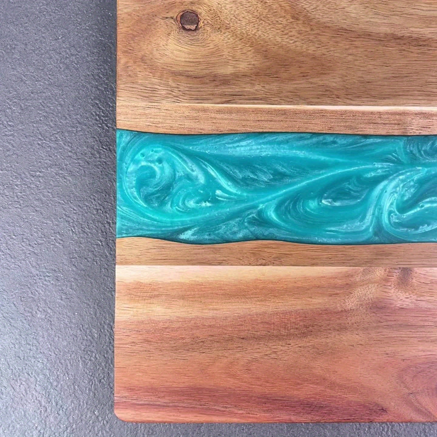 Acacia Wood Resin River Charcuterie Board