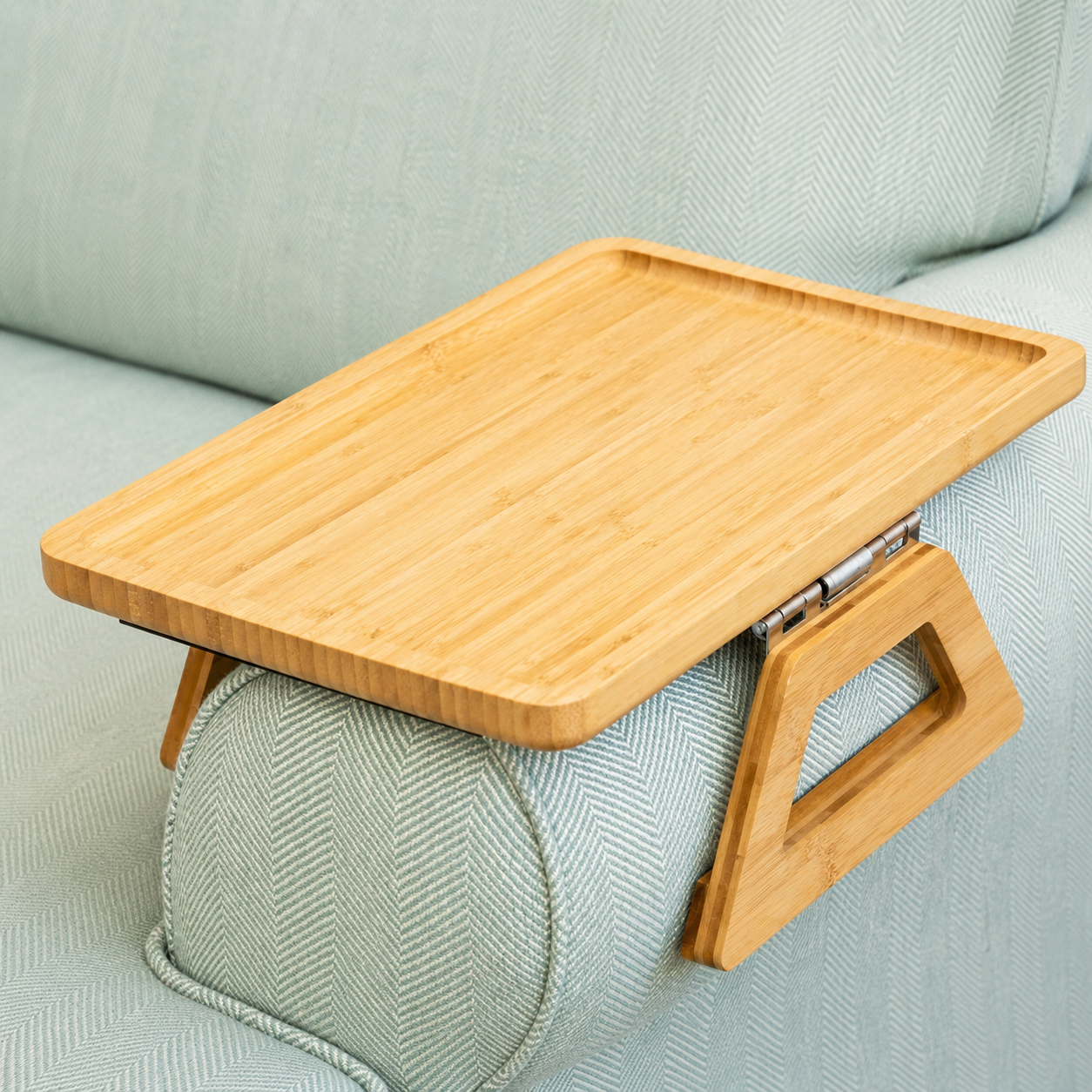 Bamboo Clip-On Armrest Tray