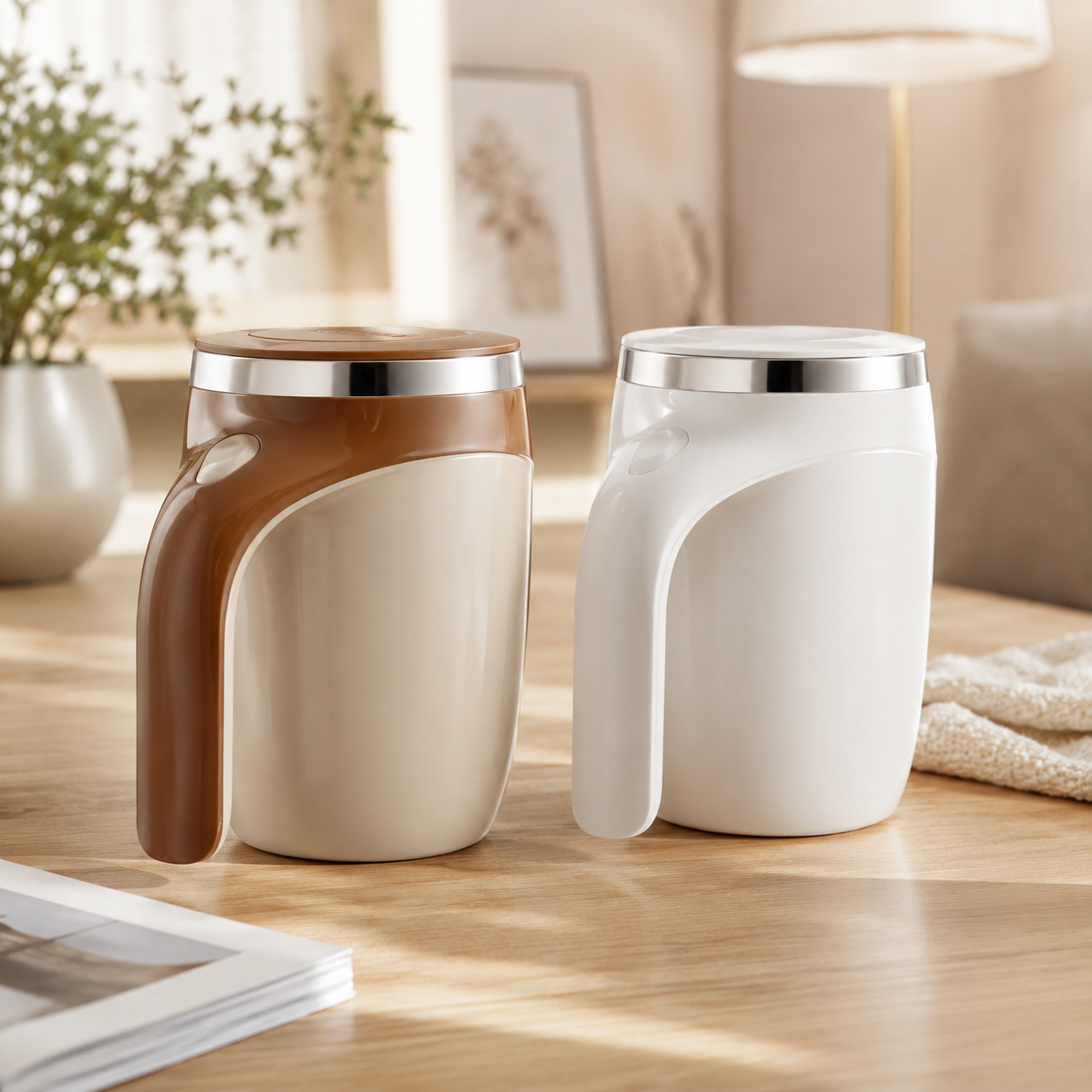 Self-Stirring Stainless Steel Mug