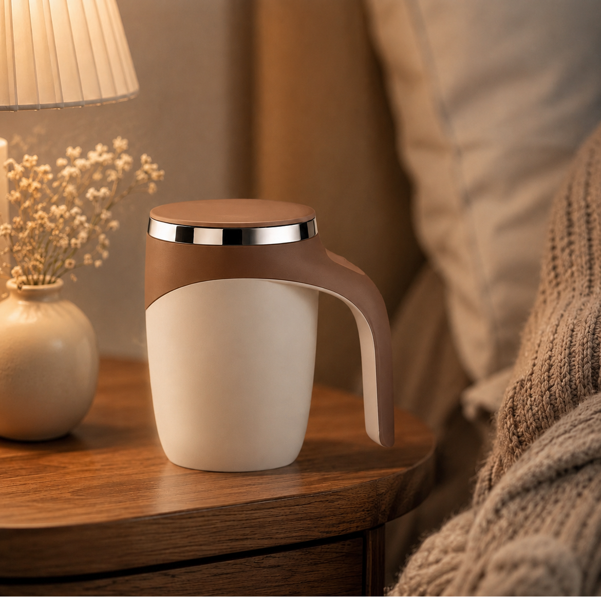 Self-Stirring Stainless Steel Mug