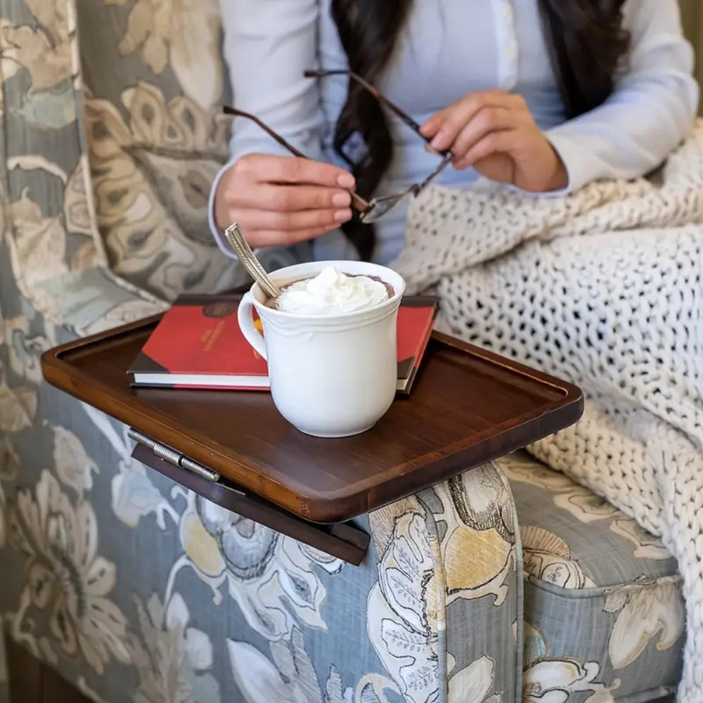 Bamboo Clip-On Armrest Tray