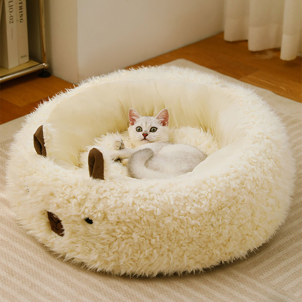 Alpaca-Shaped Plush Dog Bed