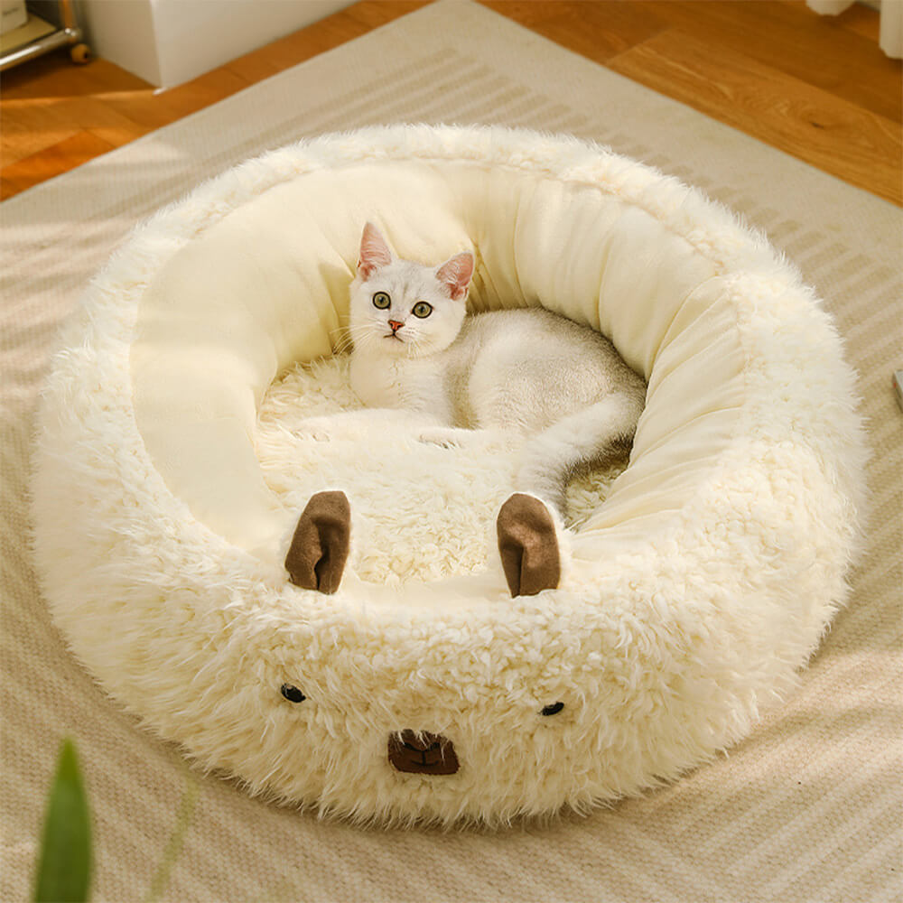 Alpaca-Shaped Plush Dog Bed