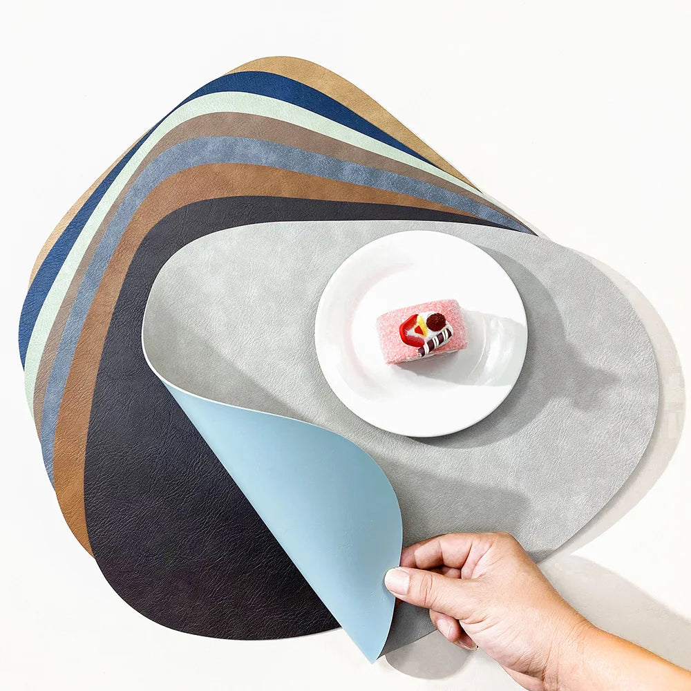 Double-Sided Droplet Faux Leather Placemats