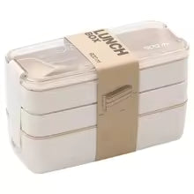 3-Tier Wheat Straw Bento Lunch Box