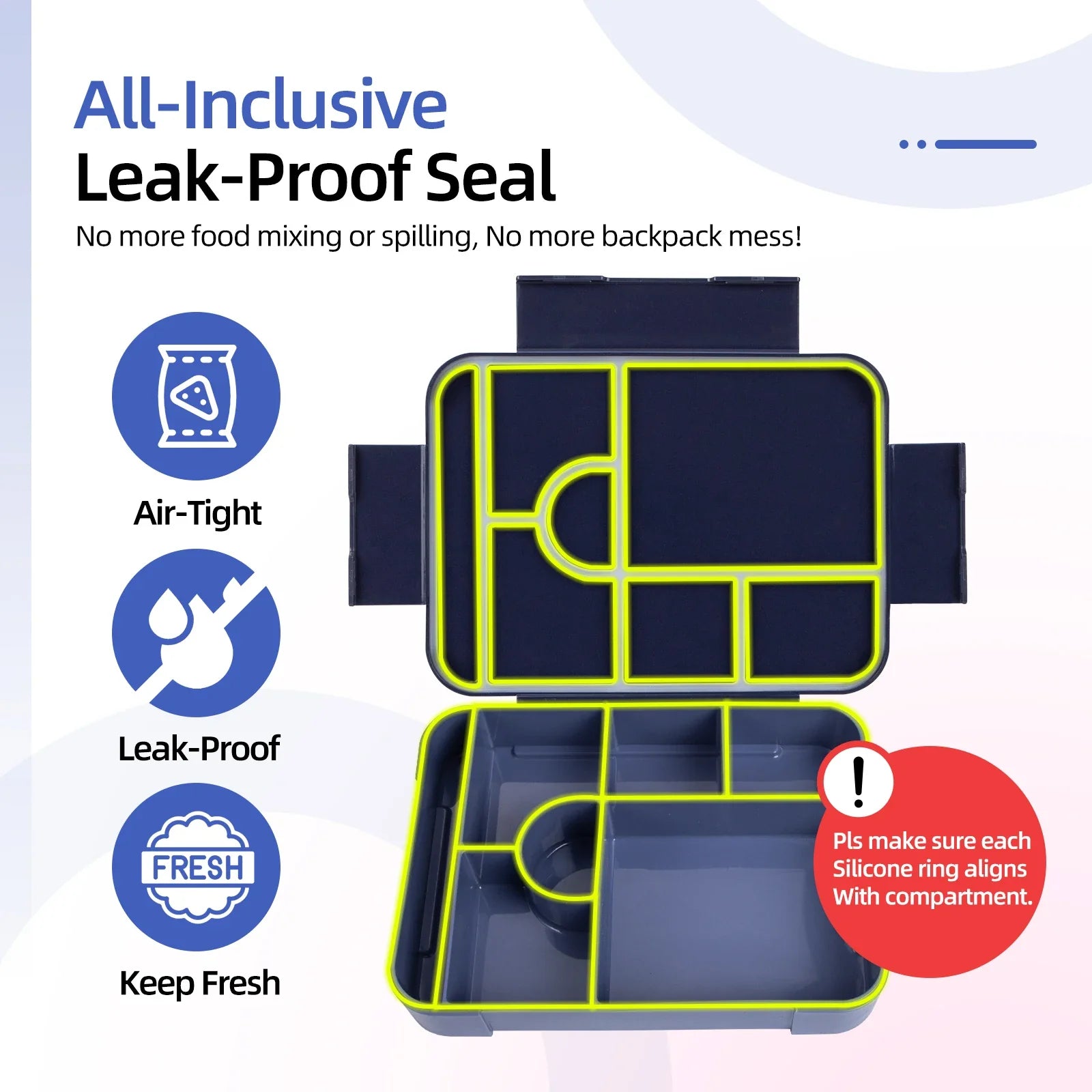1330 ml 7-Section Bento Lunch Box