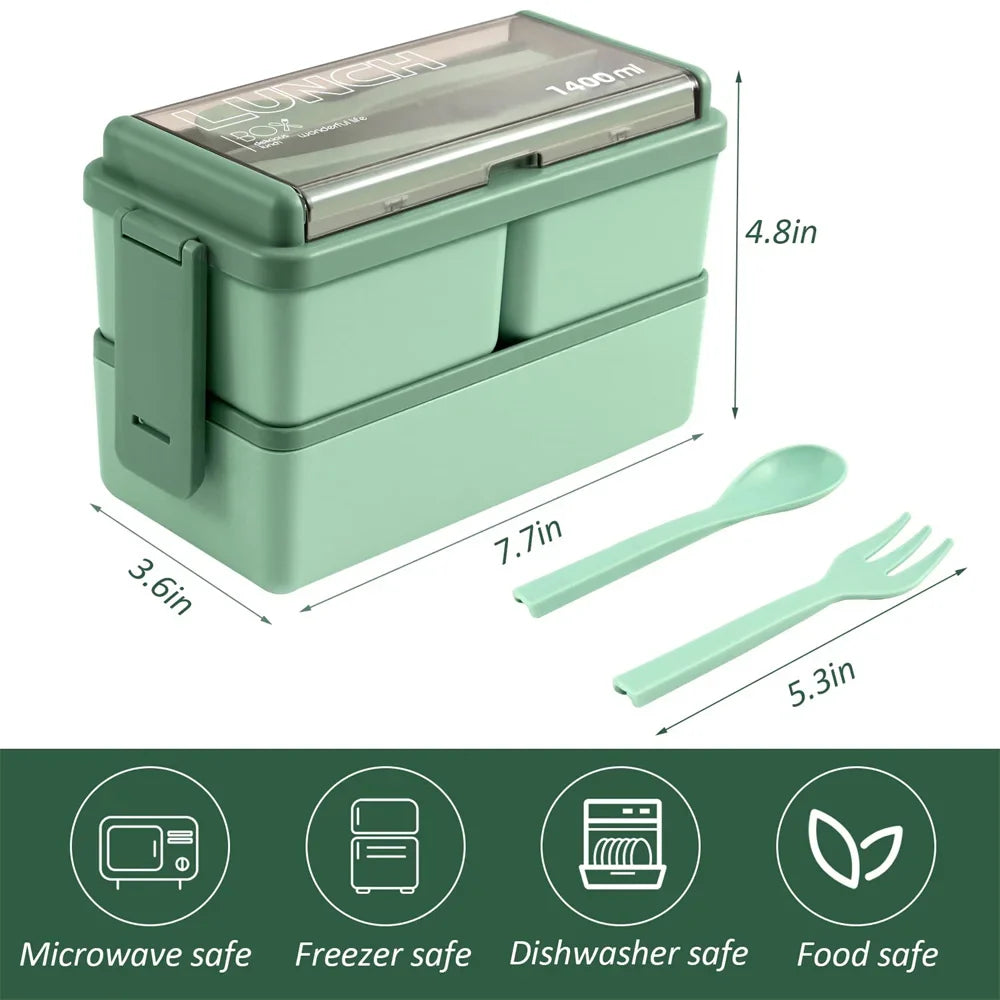 1400 ml Double-Layer Bento Lunch Box