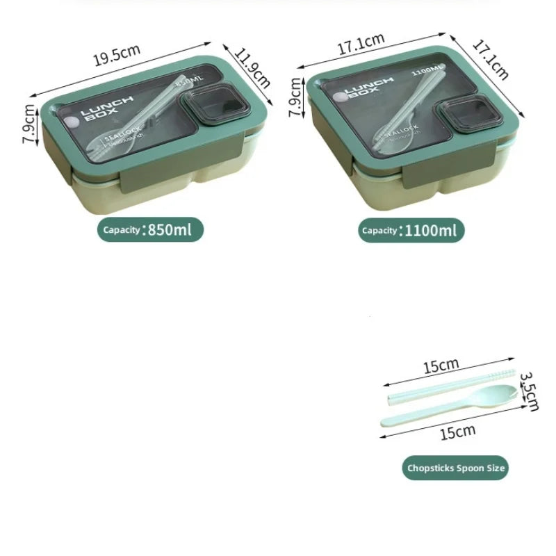 Portable Leak-Proof Bento Lunch Box with Cutlery