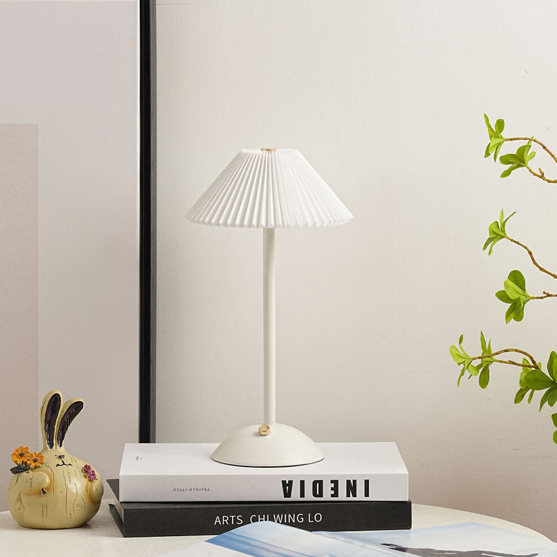 Brass & Fabric Cone Table Lamp