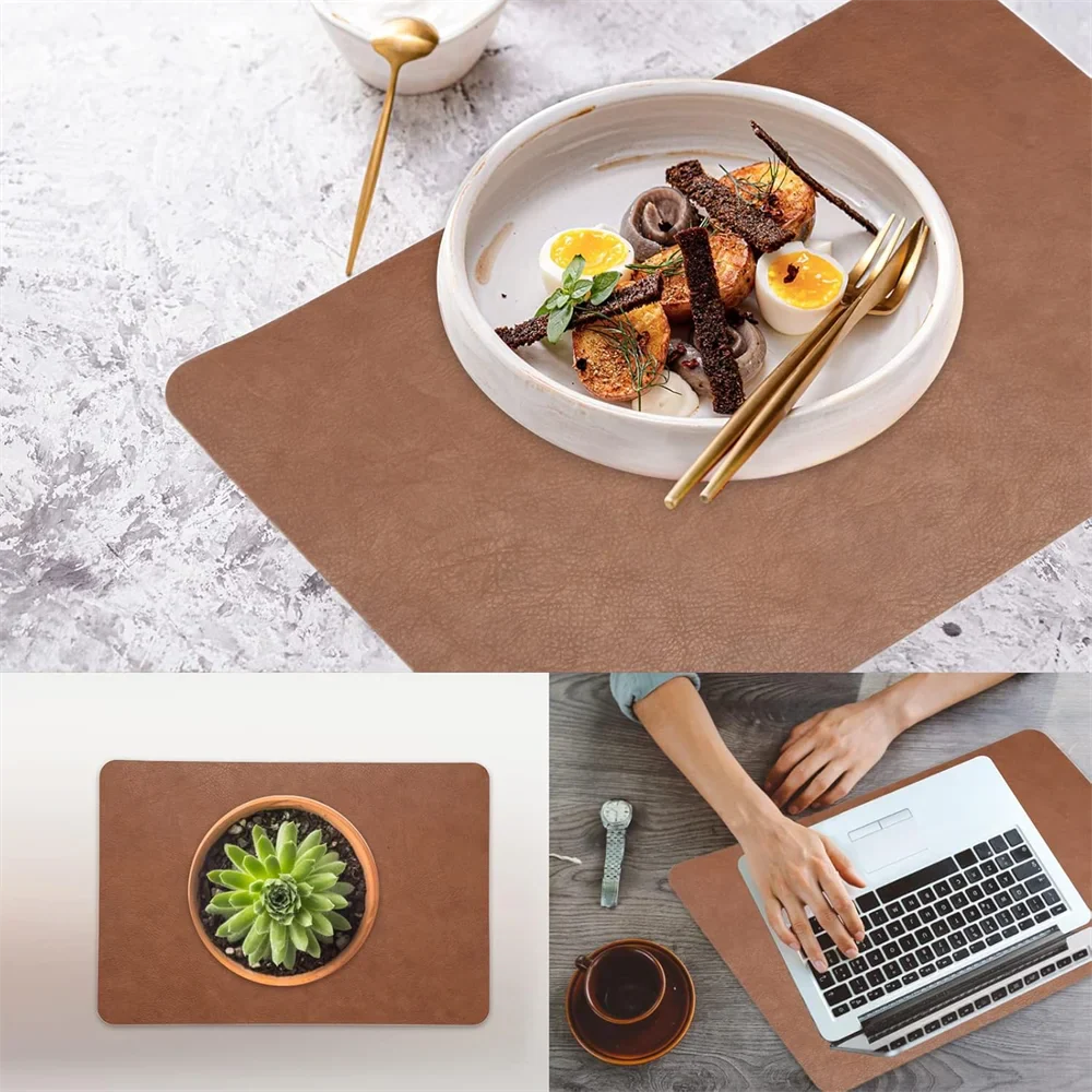 Double-Sided Faux Leather Placemats