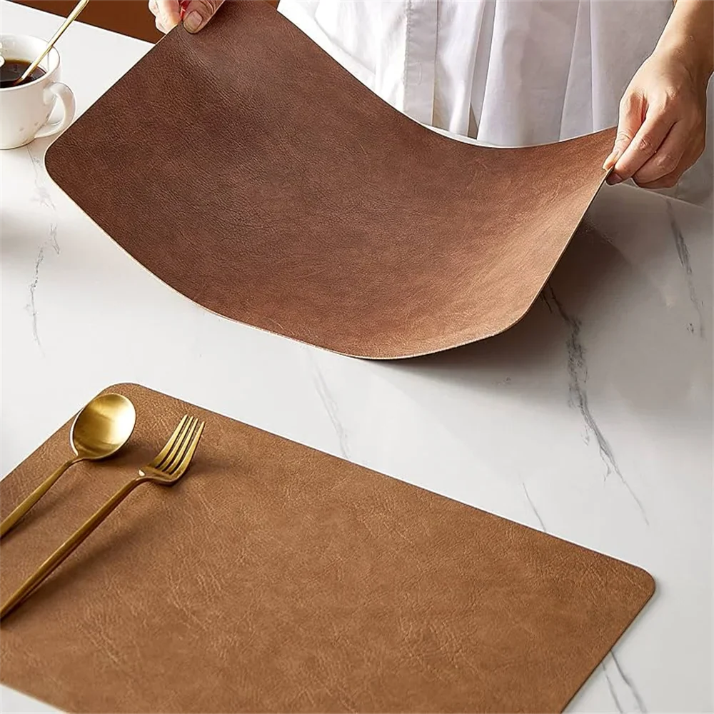Double-Sided Faux Leather Placemats