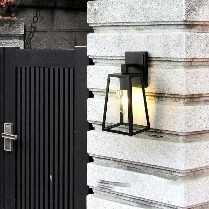 Geometric Glass Outdoor Wall Lantern