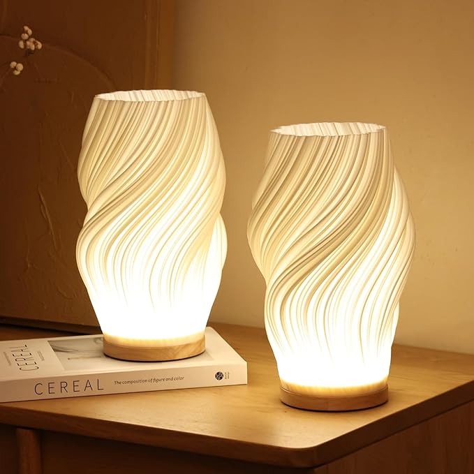 Wave-Shade Dimmable Table Lamp