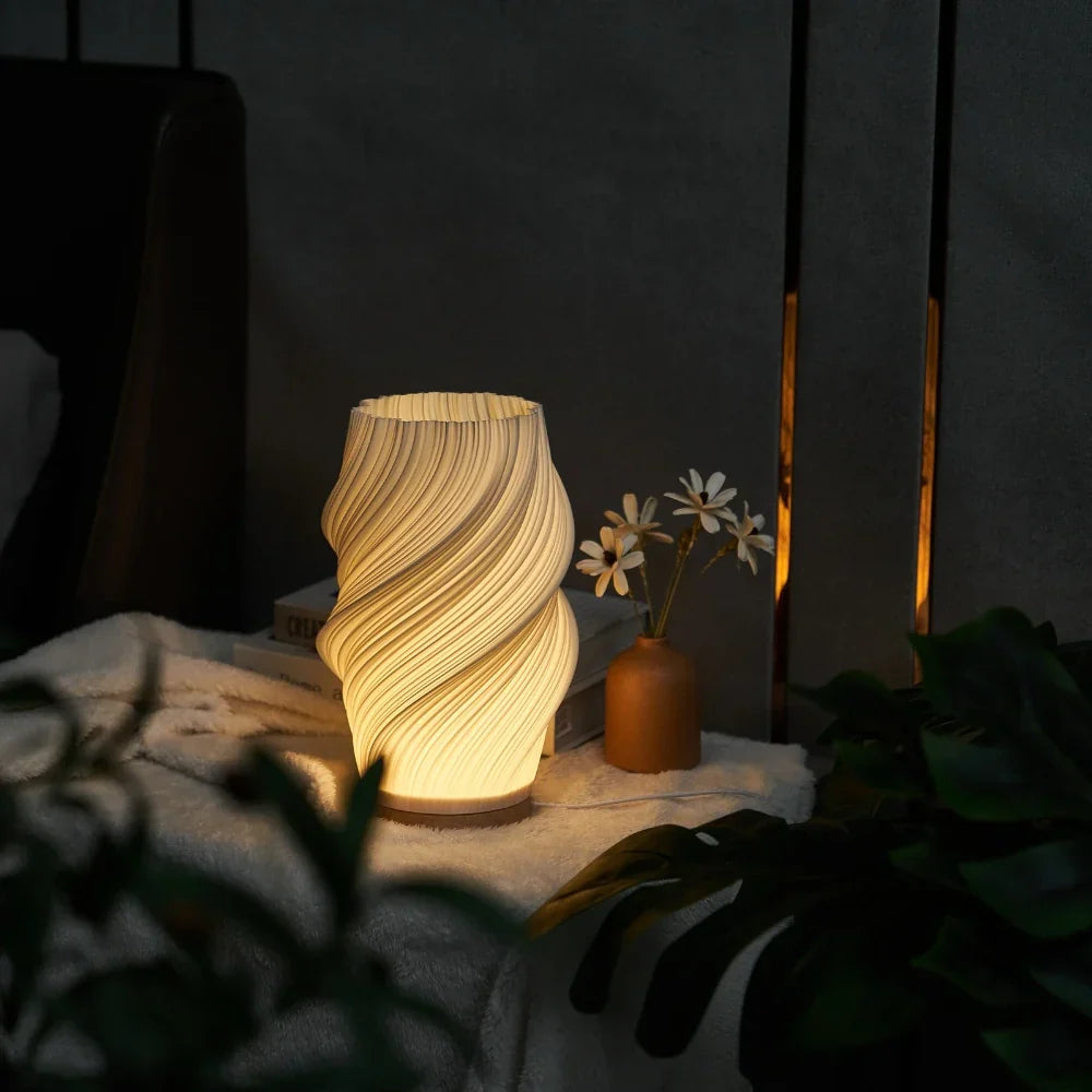 Wave-Shade Dimmable Table Lamp