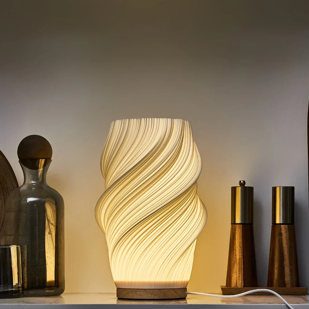 Wave-Shade Dimmable Table Lamp