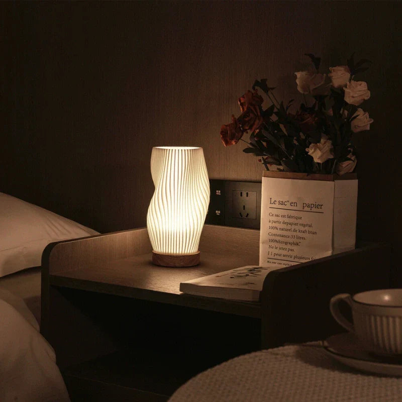Wave-Shade Dimmable Table Lamp