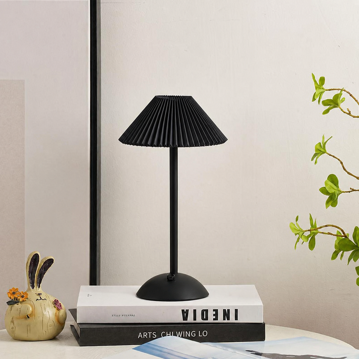Brass & Fabric Cone Table Lamp