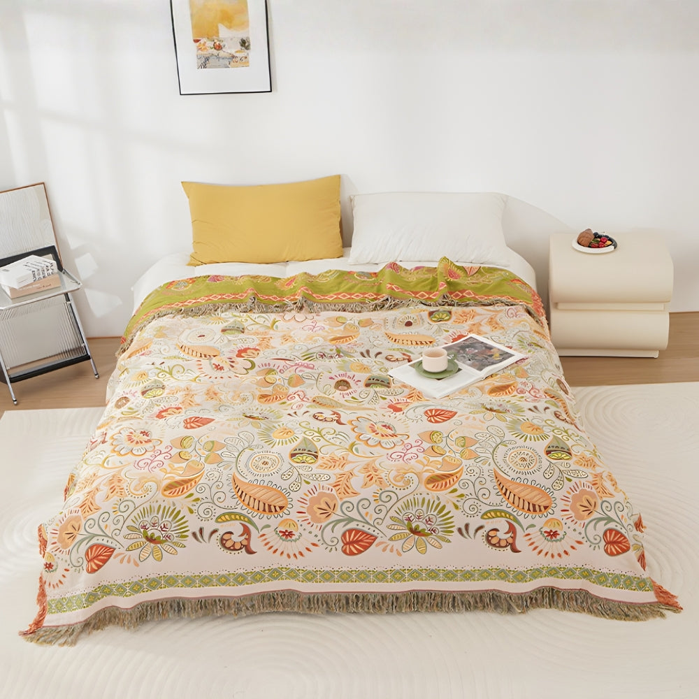Boho Reversible Floral Blanket