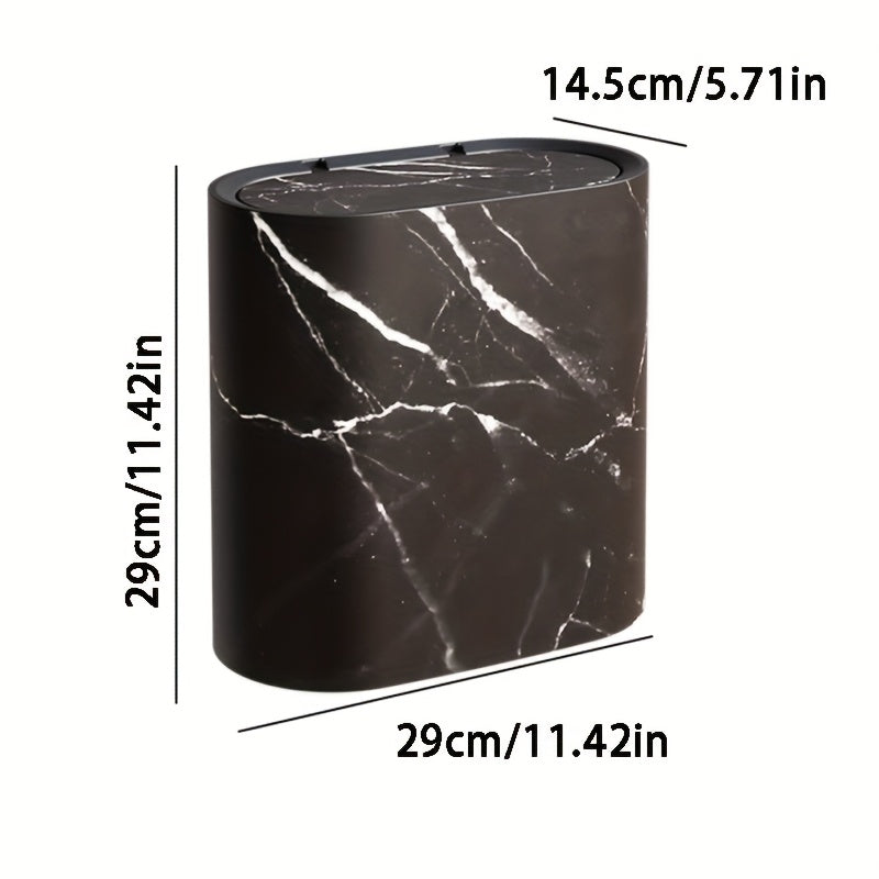 Marble Pattern Bathroom Bin with Lid