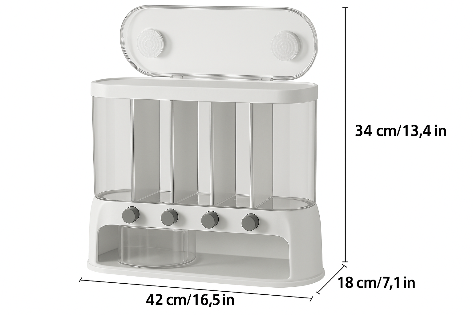 5-Compartment Airtight Grain Storage Container