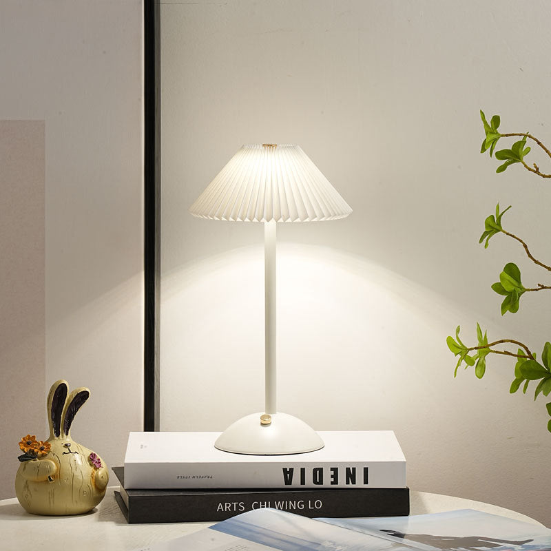 Brass & Fabric Cone Table Lamp