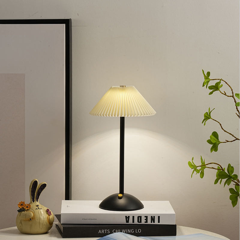 Brass & Fabric Cone Table Lamp