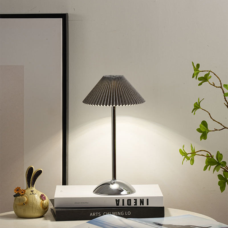 Brass & Fabric Cone Table Lamp