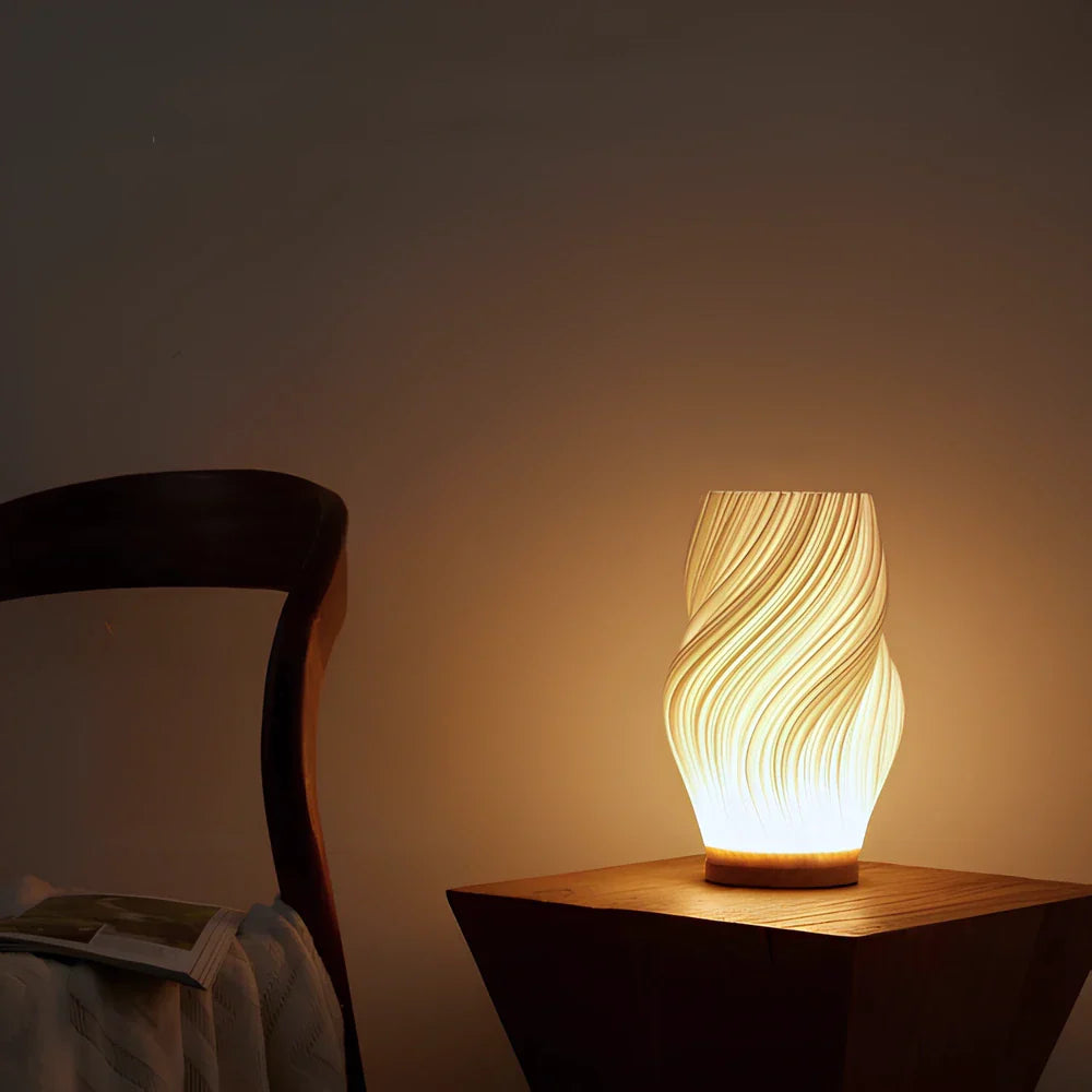 Wave-Shade Dimmable Table Lamp