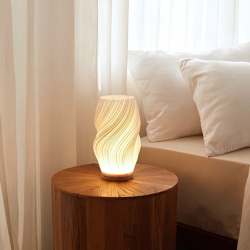 Wave-Shade Dimmable Table Lamp