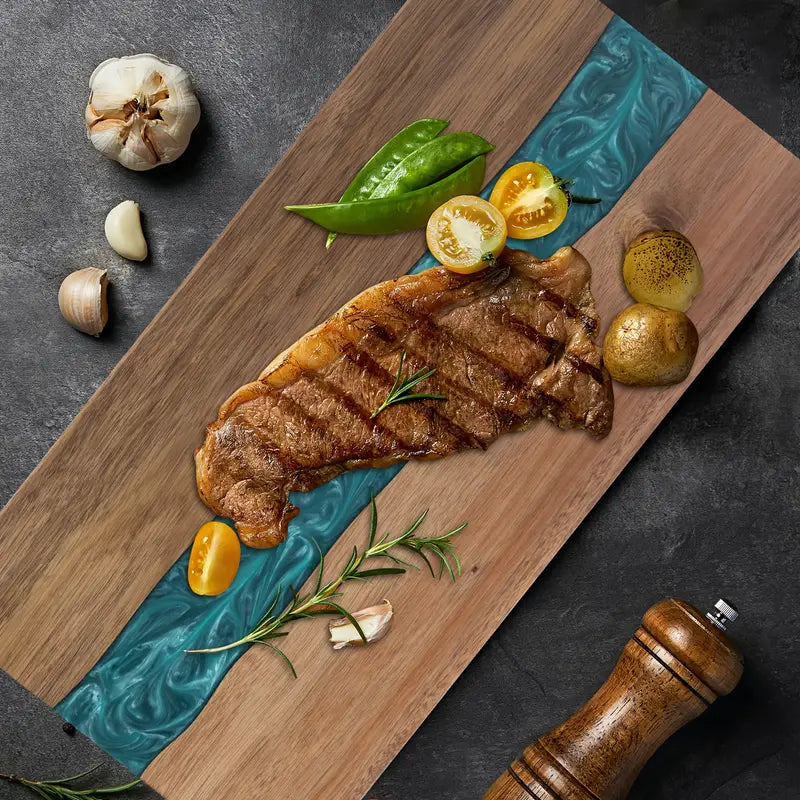Acacia Wood Resin River Charcuterie Board