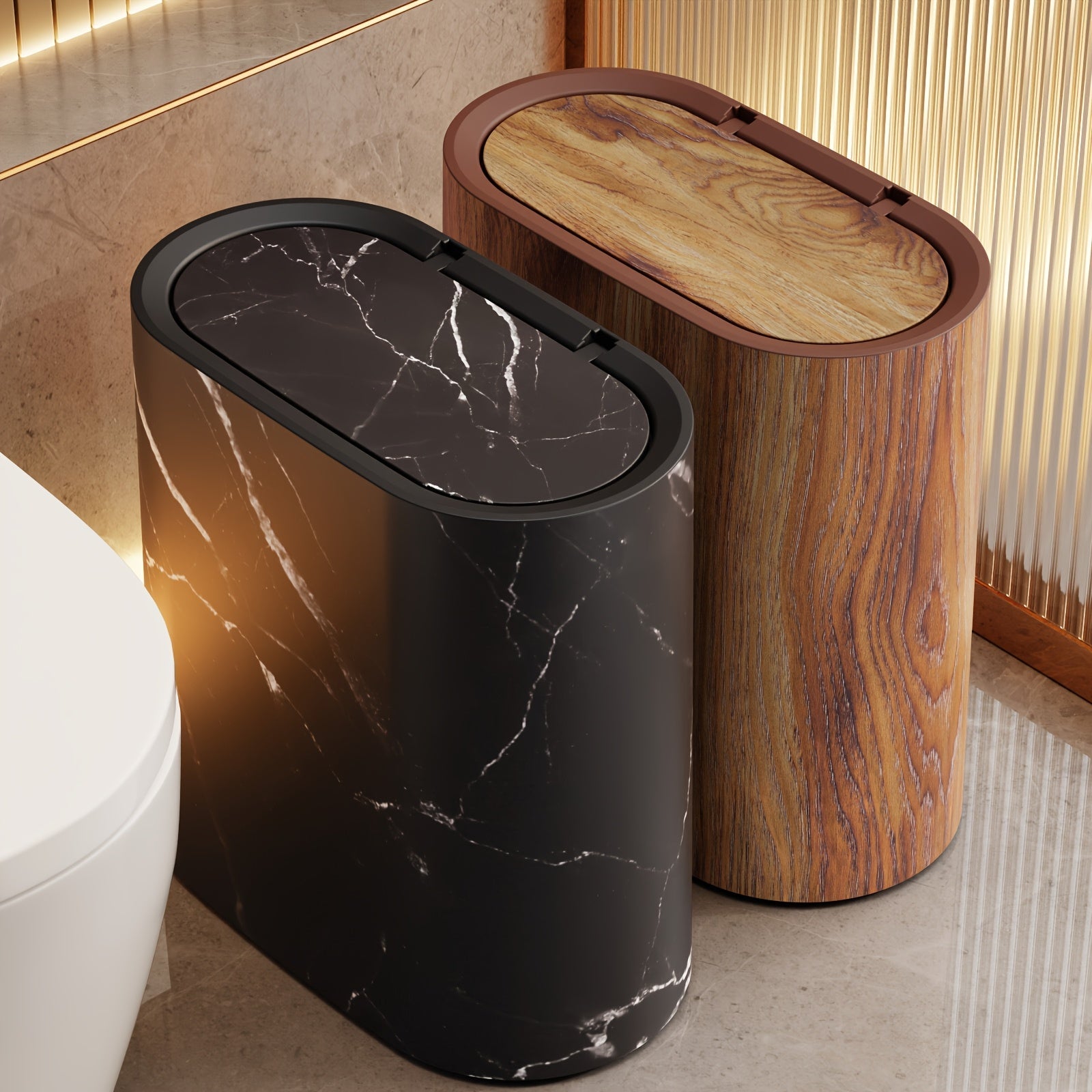 Marble Pattern Bin with Lid