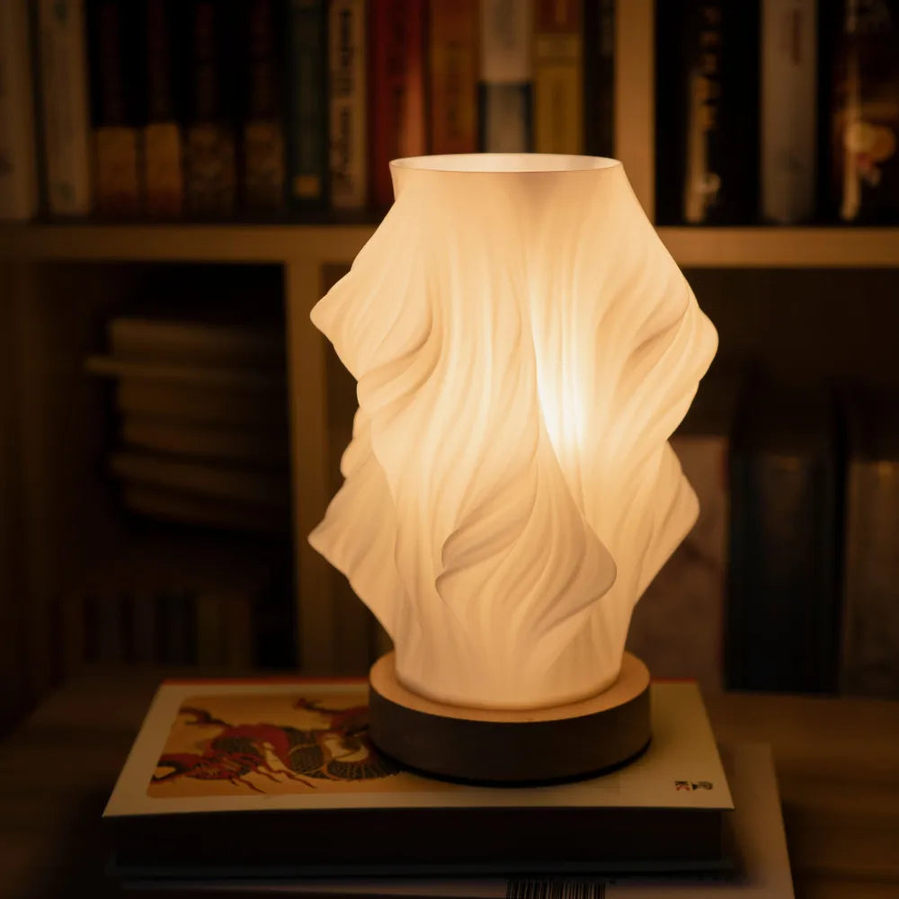 Wave-Shade Dimmable Table Lamp