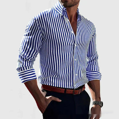 CHEMISE STRETCH À RAYURES POUR HOMMES