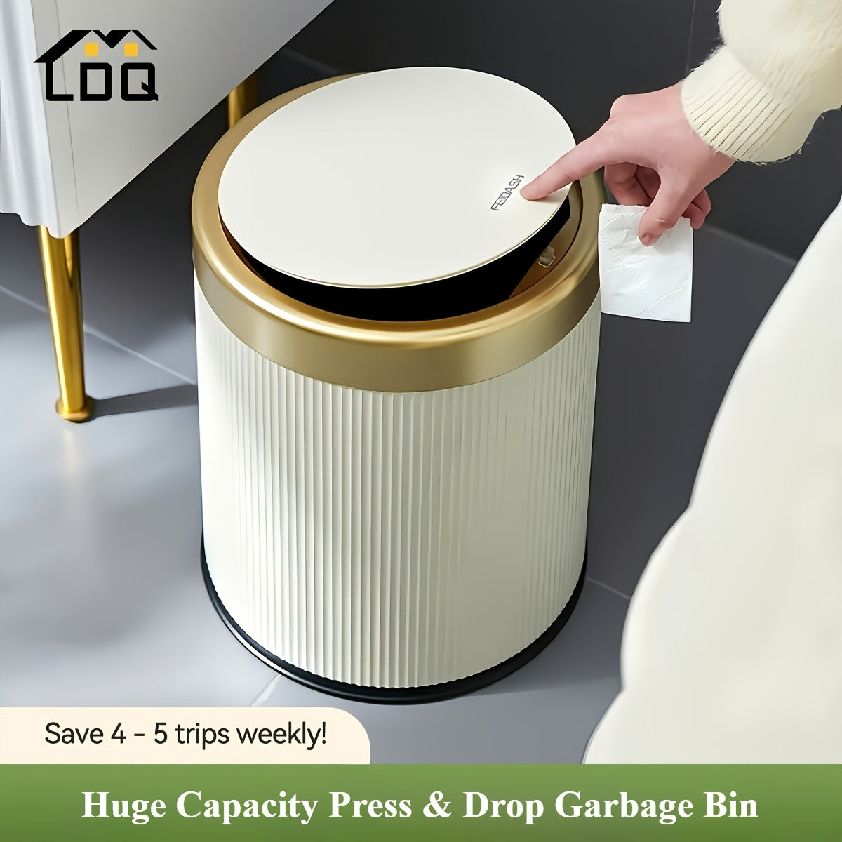 Press-Top Waste Bin with Dual Inner Bucket