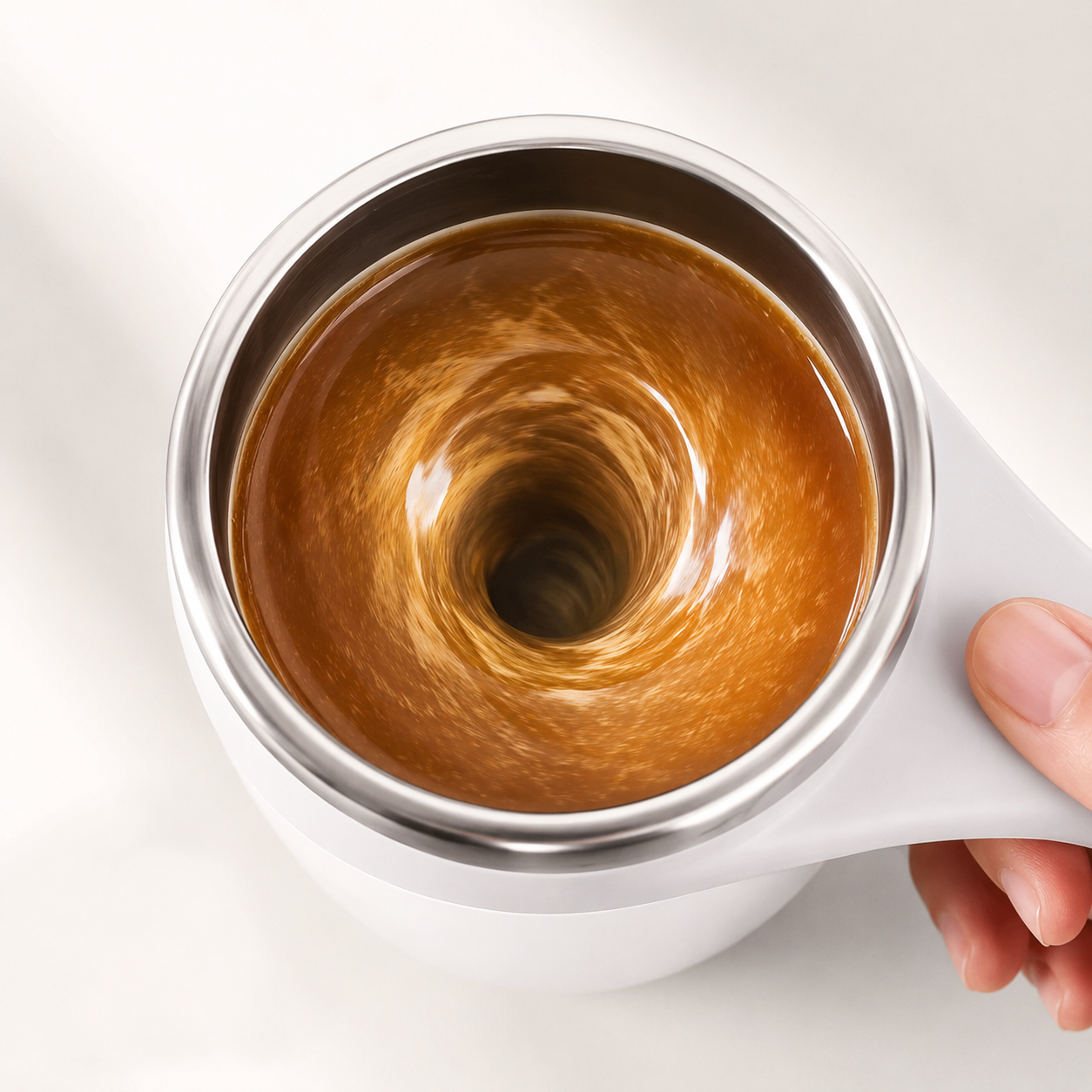 Self-Stirring Stainless Steel Mug