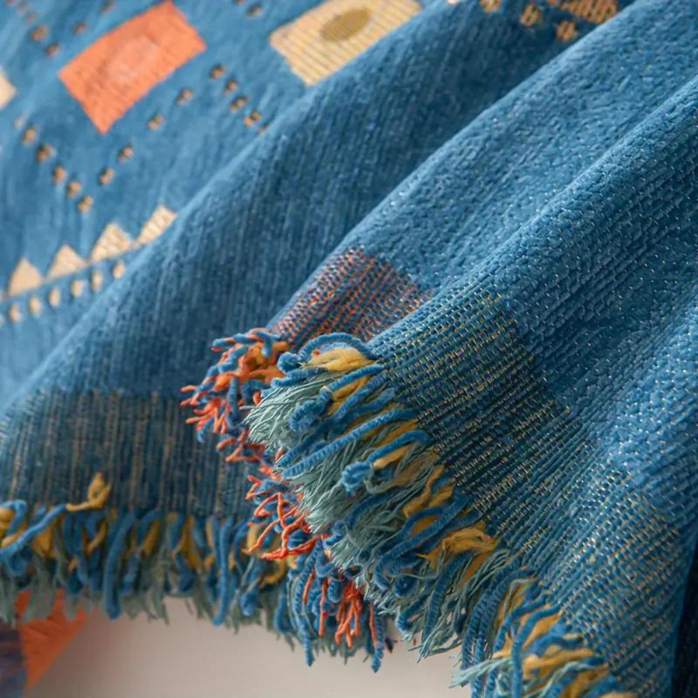Boho Non-Slip Couch Cover with Tassels