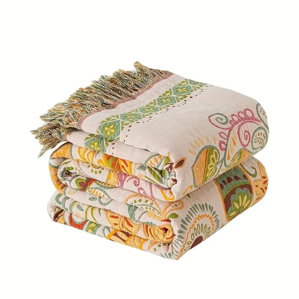 Boho Reversible Floral Blanket