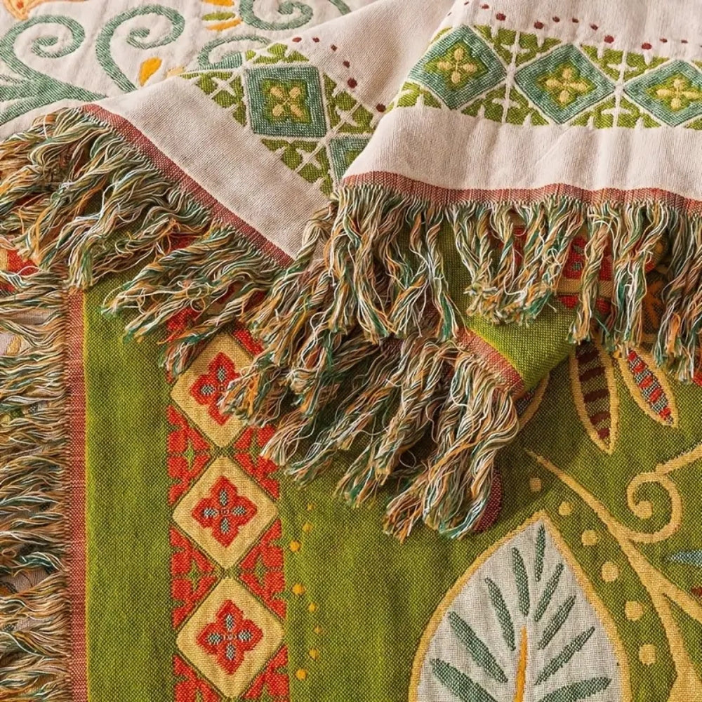 Boho Reversible Floral Blanket