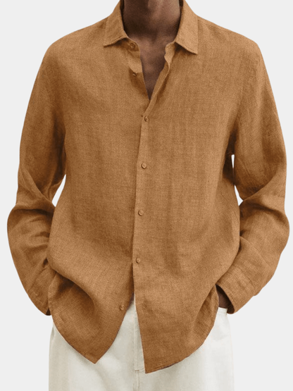 CHEMISE EN COTON ET LIN POUR HOMMES