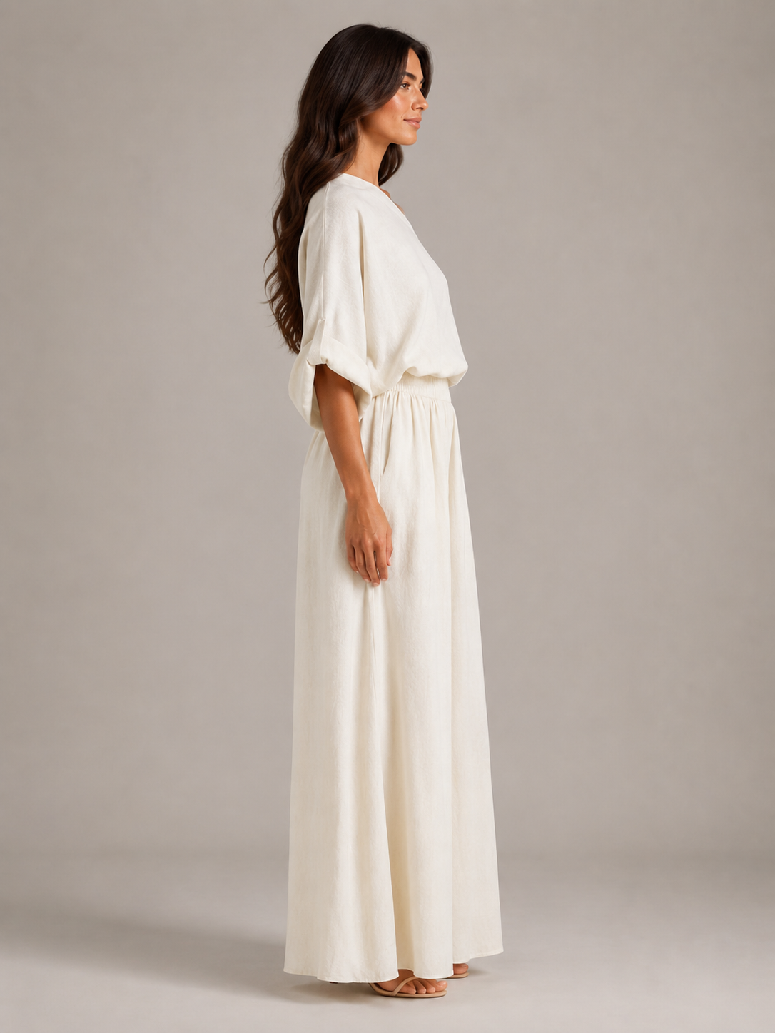 Usoa - Tweedelige one-shoulder set met wijde broek