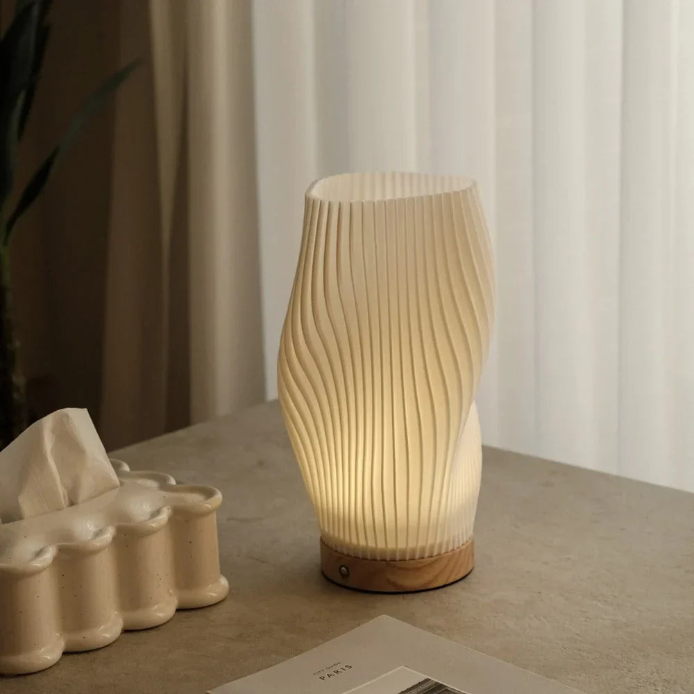 Wave-Shade Dimmable Table Lamp