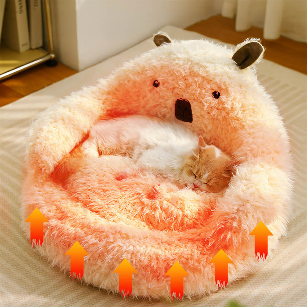 Alpaca-Shaped Plush Dog Bed