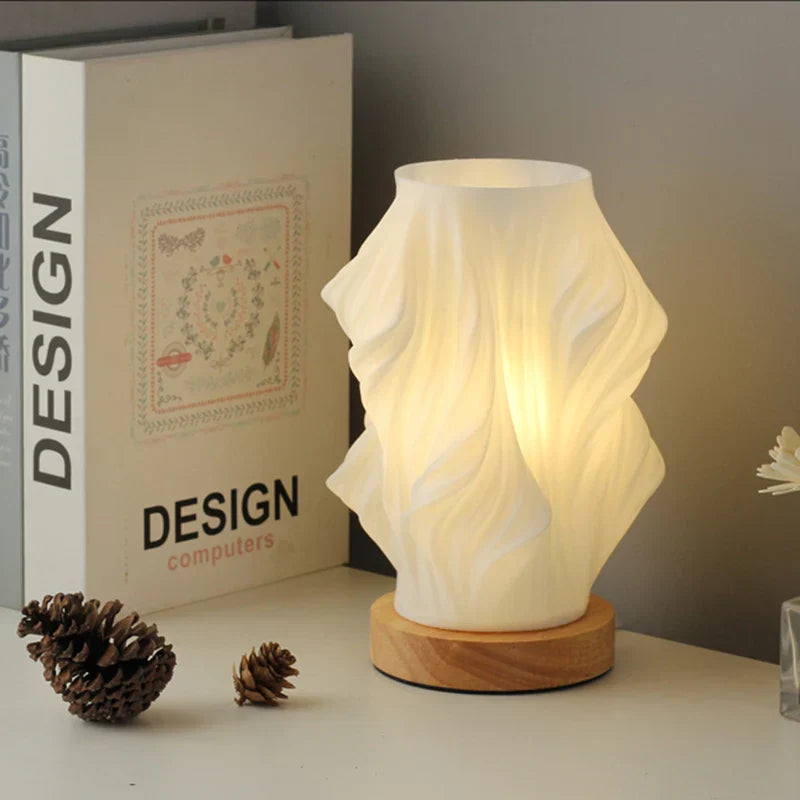 Wave-Shade Dimmable Table Lamp