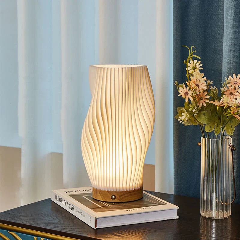 Wave-Shade Dimmable Table Lamp