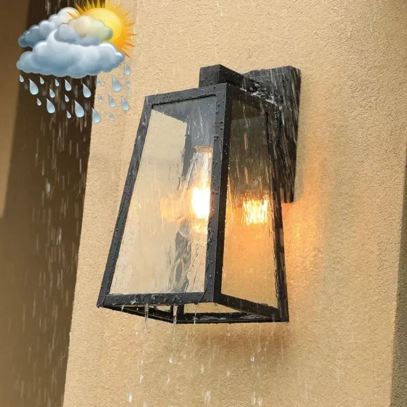 Geometric Glass Outdoor Wall Lantern