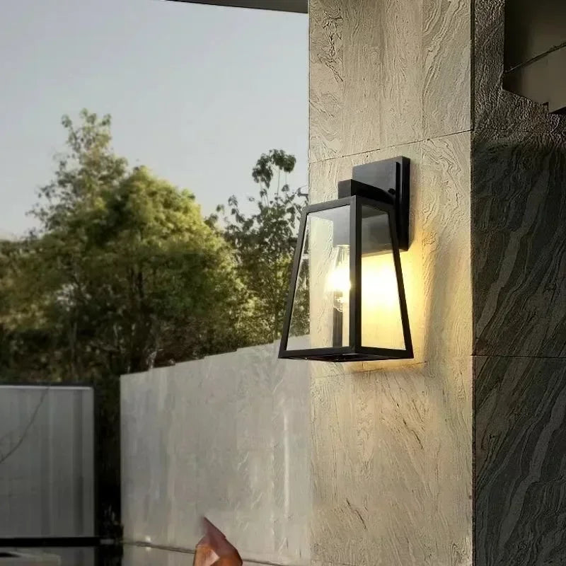 Geometric Glass Outdoor Wall Lantern